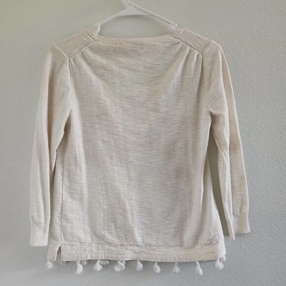 J. CREW V Neck Long Sleeve Tassel XS. - Picture 5 of 6